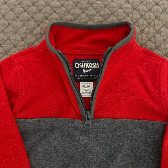 Red + Gray Half Zip Pull - Picture 3 of 3